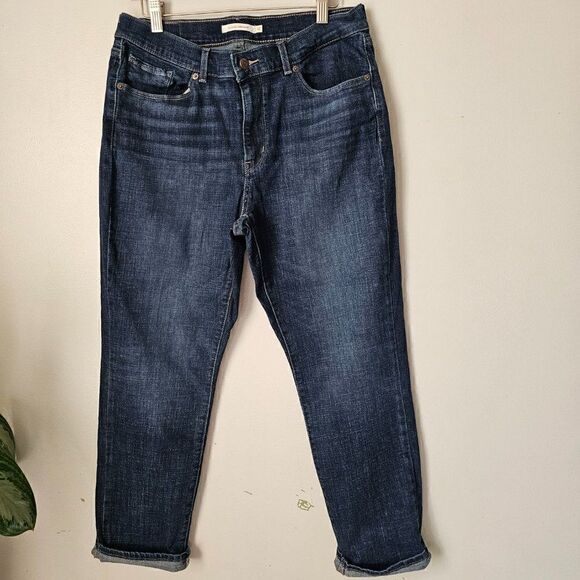 EUC LEVI'S CLASSIC STRAIGHT DARK WASH JEANS SIZE 12 S W 31 L 28 - Picture 1 of 15